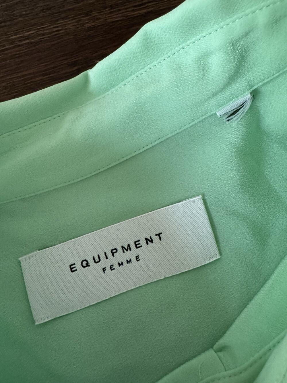 Equipment Femme Blouse Shirt 100% Silk Womens XL Jade Green Long Sleeve Career